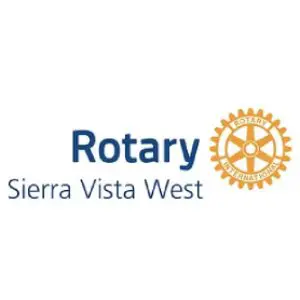 A logo of the rotary club of sierra vista west.
